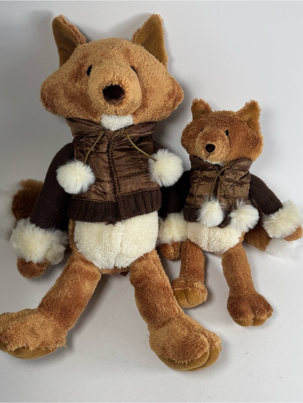 Bath And Body Works Plush Hickory Fox 10" And 15" Brown Winter Coat Jacket